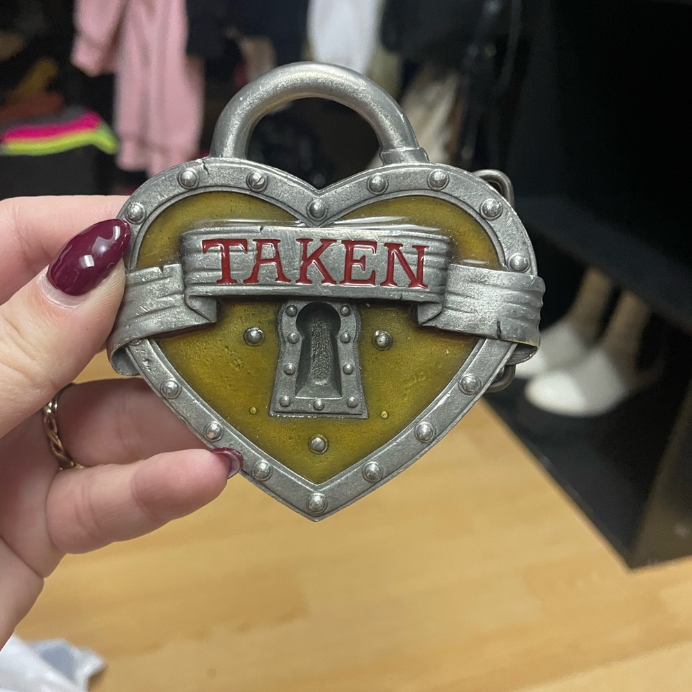 Heart-Shaped Lock with 'Taken' Design